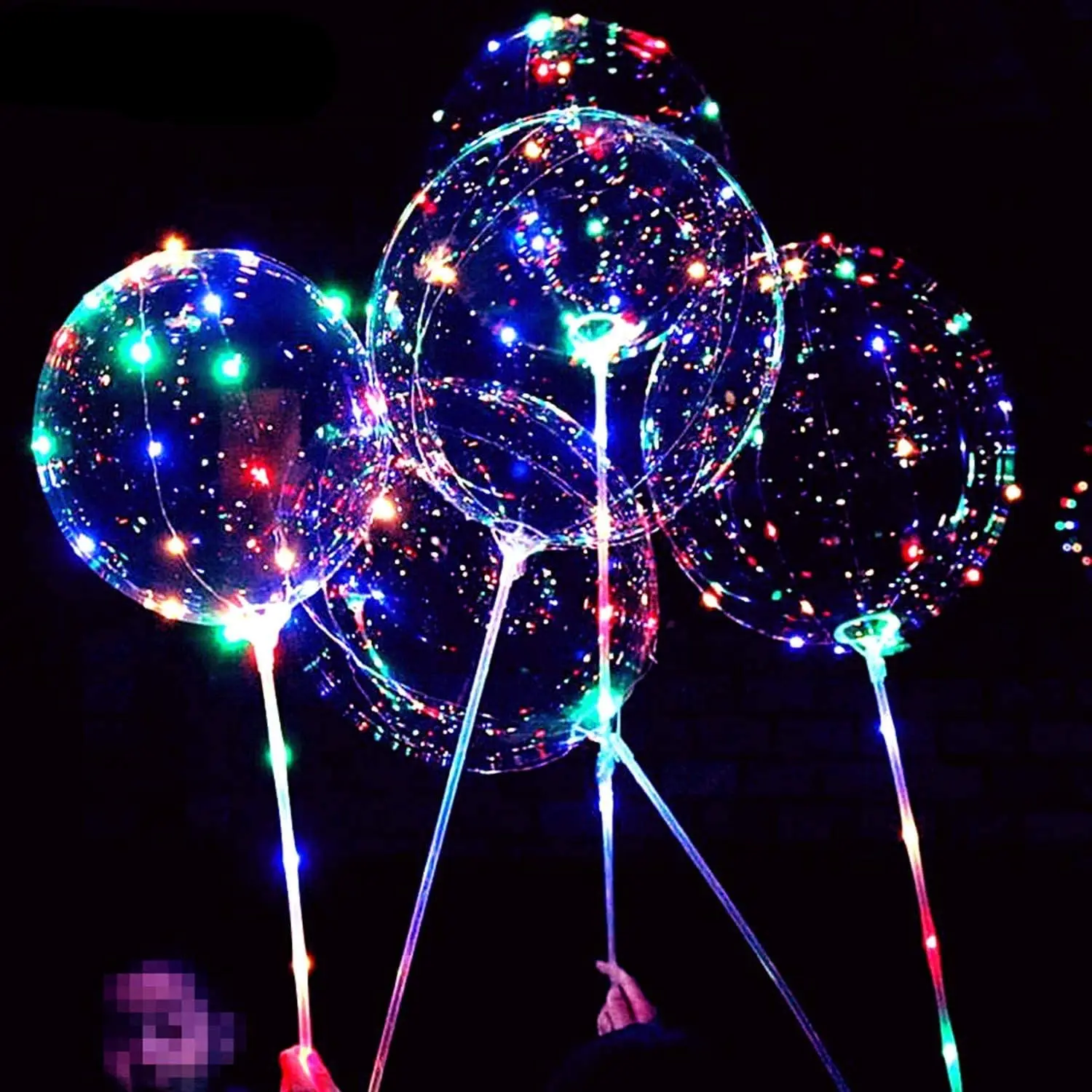 LED Glow Balon Kolu ile Temizle Helyum Bobo Balonlar Sevgililer Günü Düğün Yıldönümü Doğum Günü Partisi Dekorasyon Çocuk Oyuncakları