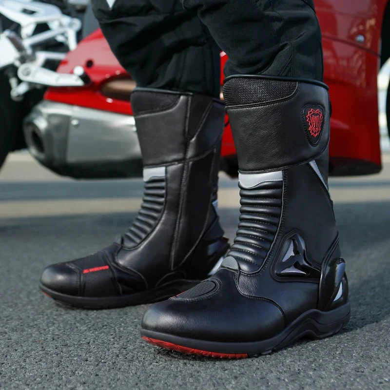 Motosiklet Botları Erkekler Moto Yarış Motocross Çizmeler Motosiklet Off-Road Motosiklet Motosiklet Ayakkabı binici çizmeleri