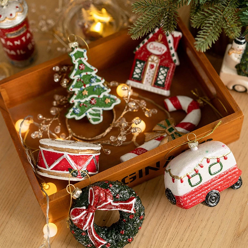 Noel Renkli Top Noel Ağacı Dekoratif Kolye noel hediyesi Çanta Araba Ev Kardan Adam Garland Yeni Yıl Navidad Ev Dekor