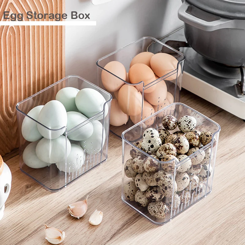 Yumurta düzenleyici Plastik Organizatör Kutuları Buzdolabı Organizatör Gıda saklama Kapları Çıkarılabilir Bölücüler ile mutfak düzenleyici Kutusu