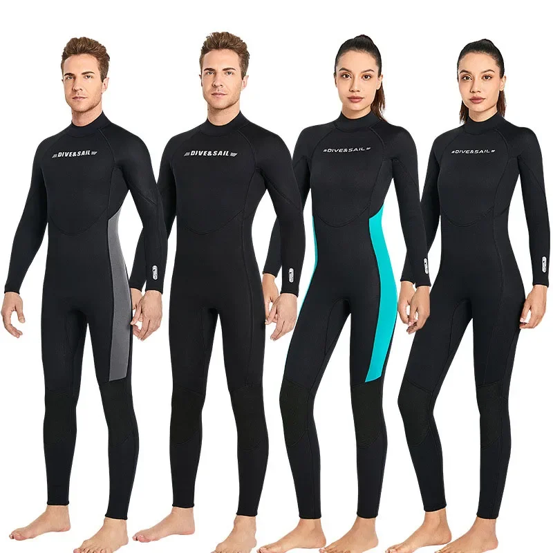 2024 Erkekler Neopren Wetsuit Tek Parça Soğuk geçirmez Uzun Kollu Tüplü Dalış sörf kıyafeti Kış Kadın Mayo Sıcak mayo