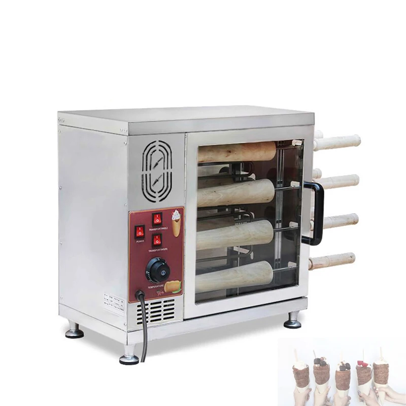 Elektrikli Baca Kek Kurtos Kalacs Makinesi Çörek Çörek Dondurma Koni Makinesi Macaristan Trdelnik Baca Ekmek Rulo Makinesi