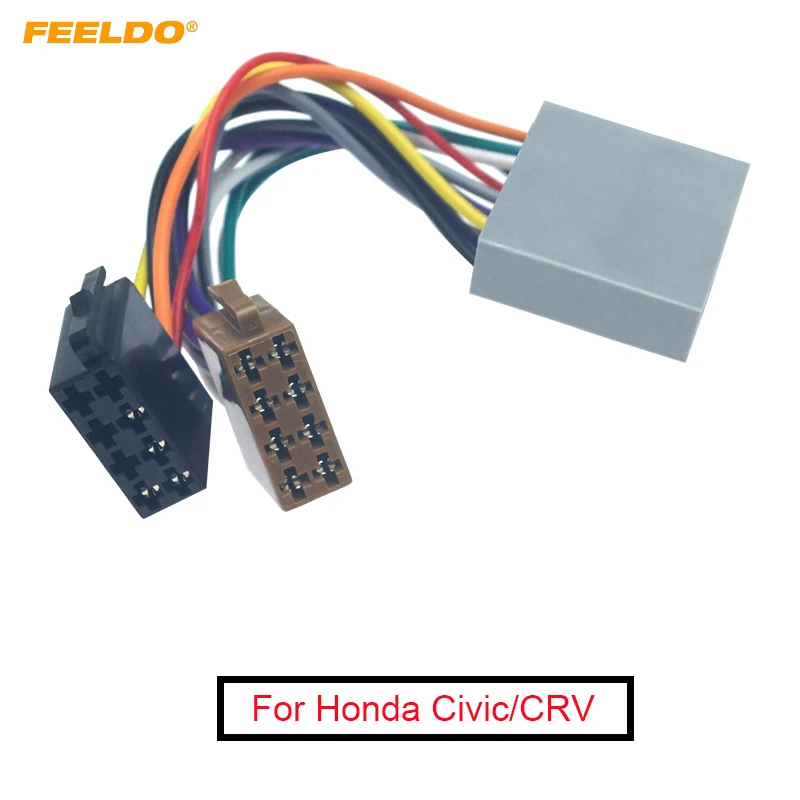 FEELDO 10 Adet araç adaptörü Kablo Demeti Honda Civic / CRV / Accord / Caz CD Radyo Kablo Dönüştürme ISO Konnektörü # FD6230