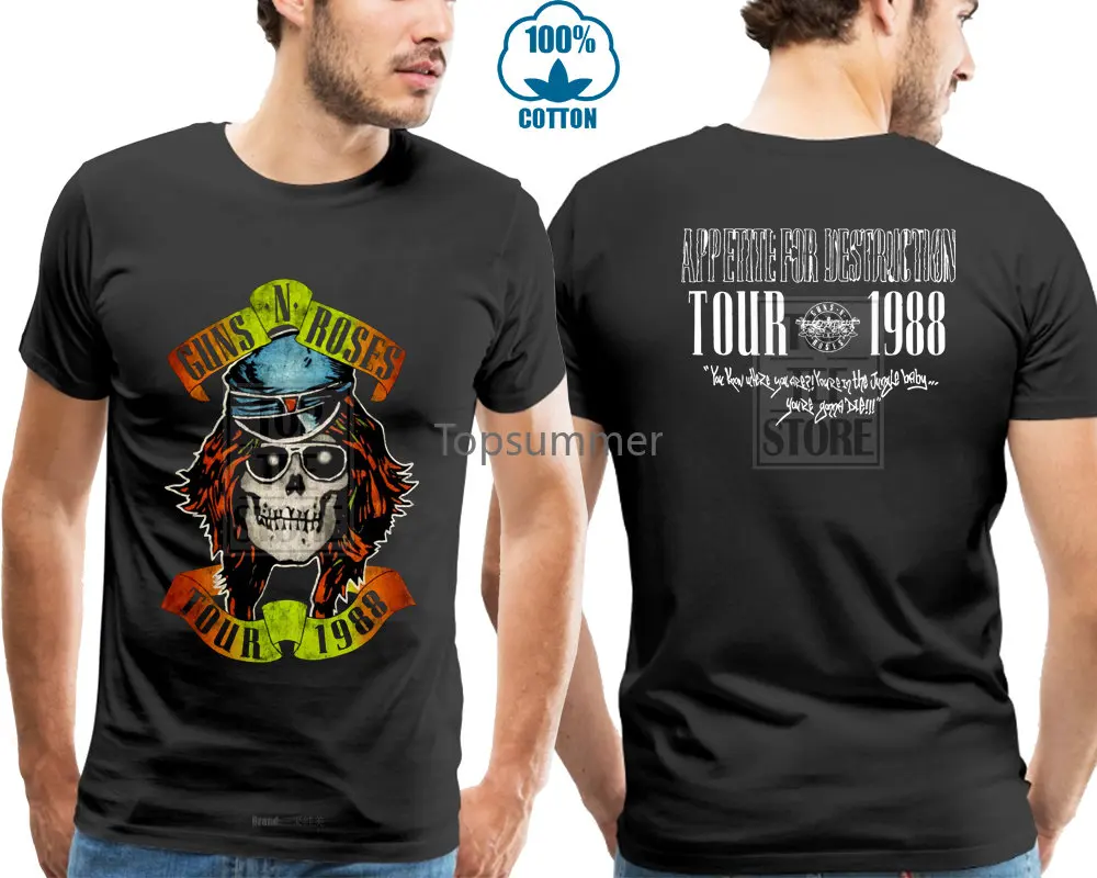 Guns N Roses İştah Turu 1988 T-Shirt Lisanslı Yeni Yetişkin Siyah Sütyen#12