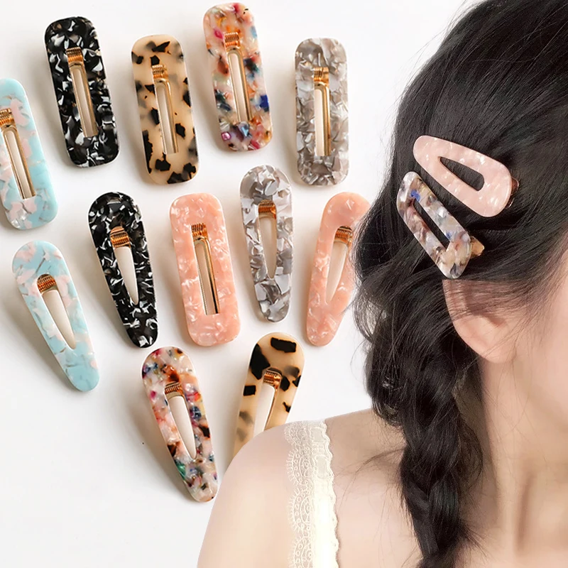 Kadınlar Japonya Tokalar Asetik Asit Leopar Baskı Waterdrop Barrette Saç Klipleri Kızlar için saç aksesuarları 1 ADET Hairgrips Sevimli Saç