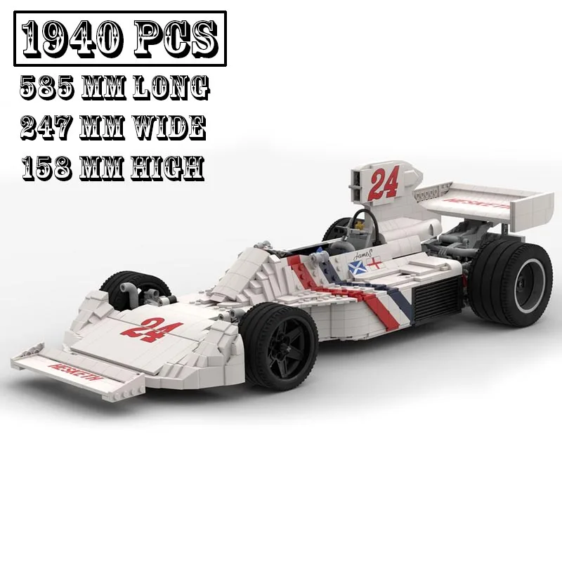Klasik model MOC-130285 Hesketh 308B ölçekli 1: 8 Formula 1 Yarış Arabası Modeli Yapı Yaratıcıları Blok Tuğla Oyuncaklar Çocuklar Doğum Günü Hediyeleri