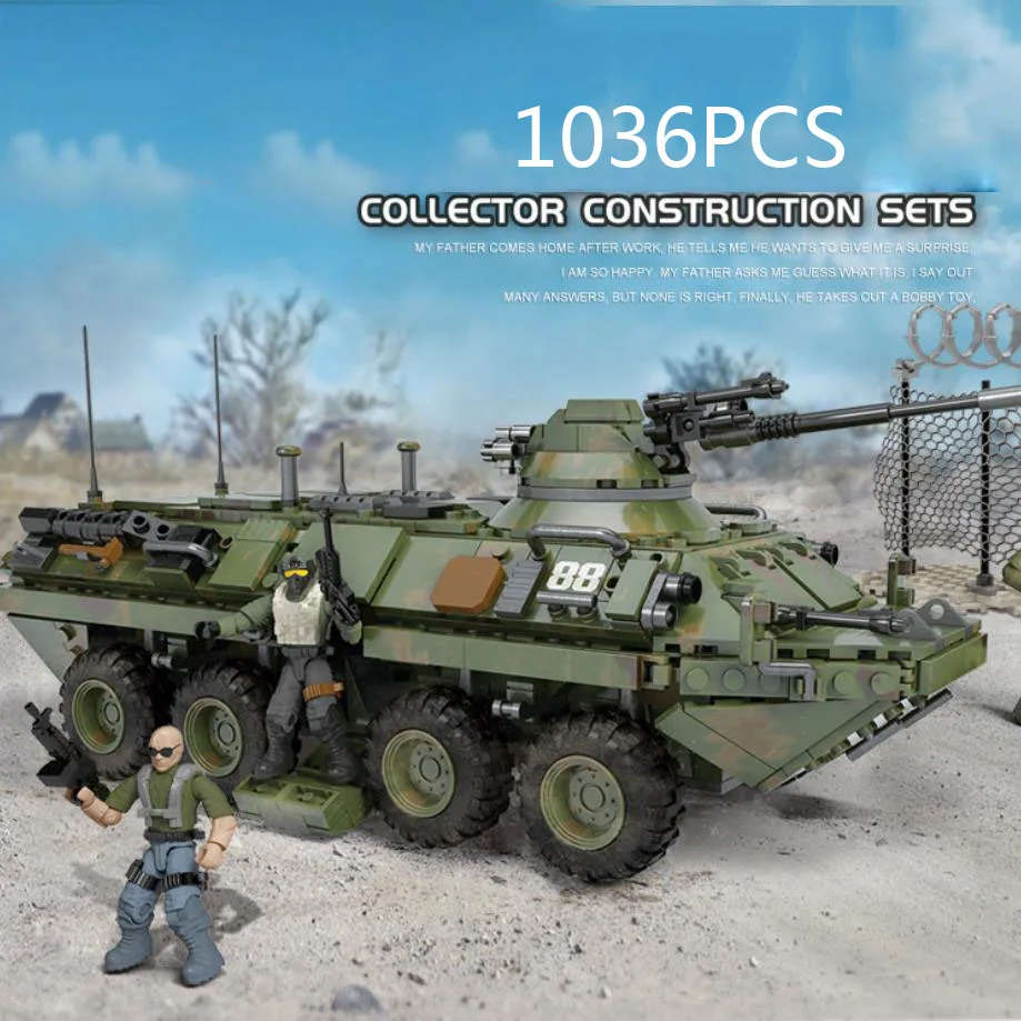 Modern Amerika Birleşik Devletleri Stryker M1126 Piyade Taşıyıcı Araç ICV Askeri Yapı Mega Blok WW2 Ordu Tatil Figürleri Tuğla Oyuncak