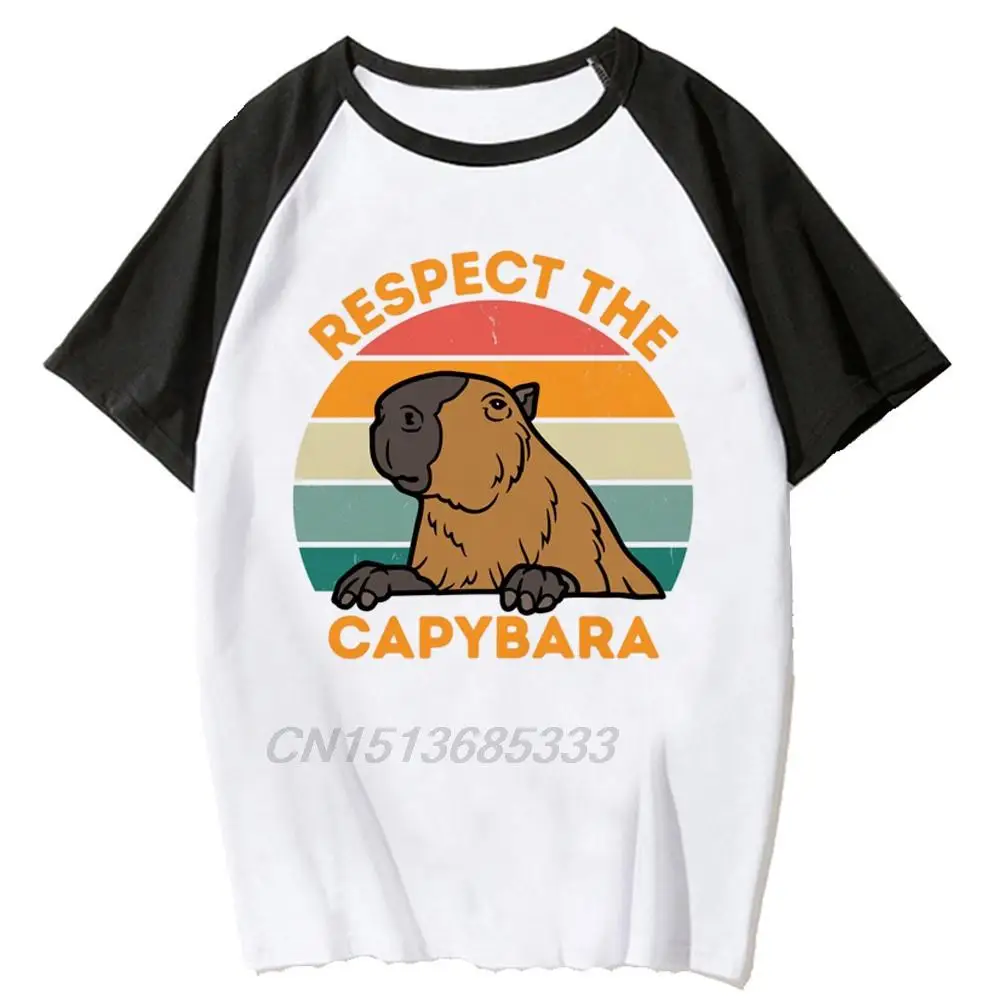 Saygı Kapibara Erkek Kadın Komik Hayvan Baskılı T-shirt TAMAM Ben Yukarı Çekin Serin Pamuk Tişörtü Sadece Gerçekten Gibi Kapibaralar Tee