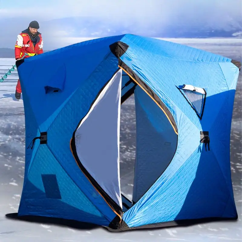 Taşınabilir Buz Balıkçılık Barınak Kolay Kurulum Kış balıkçı çadırı Buz balıkçı çadırı Üç katmanlı Su Geçirmez ve Rüzgar Geçirmez Kış Çadırı