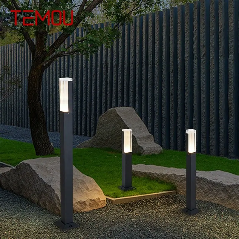 TEMOU açık LED çim ışık alüminyum su geçirmez bahçe lambası yaratıcı dekoratif Villa dubleks parkı için