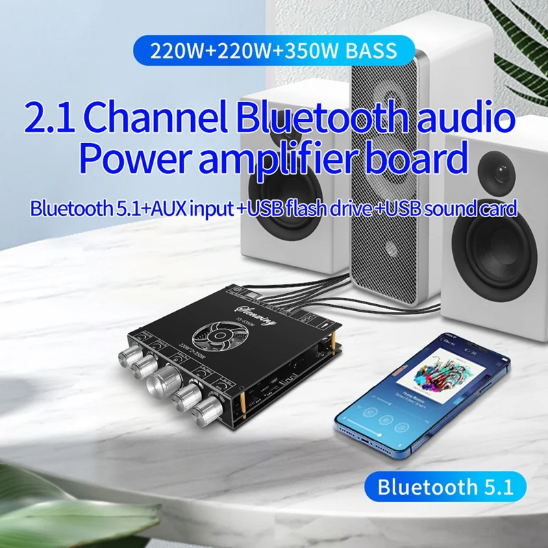 YS-S350H 2.1 Kanal Bluetooth Amplifikatör Kurulu TPA3255 220Wx2 + 350Whigh-Power Subwoofer Süper 7498E ses amplifikatörü Kurulu